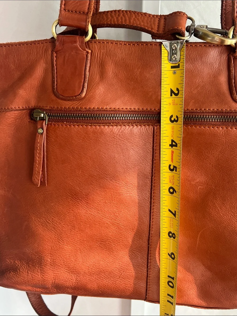 Marta Ponti Classic Brown Genuine Leather Tote Computer Bag Electronic Bag
